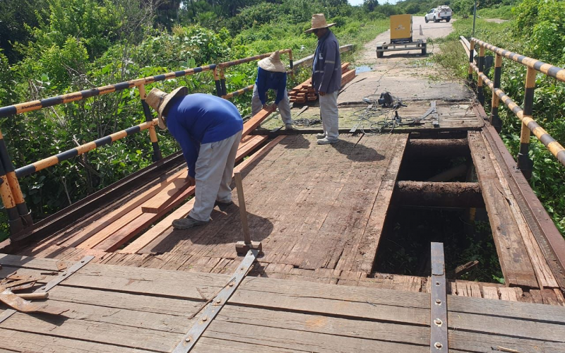 Prefeitura de Upanema e DER executam serviços de recuperação da ponte sobre a RN-405